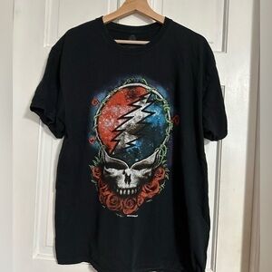Greatful Dead Black Concert Tee Shirt Sz L